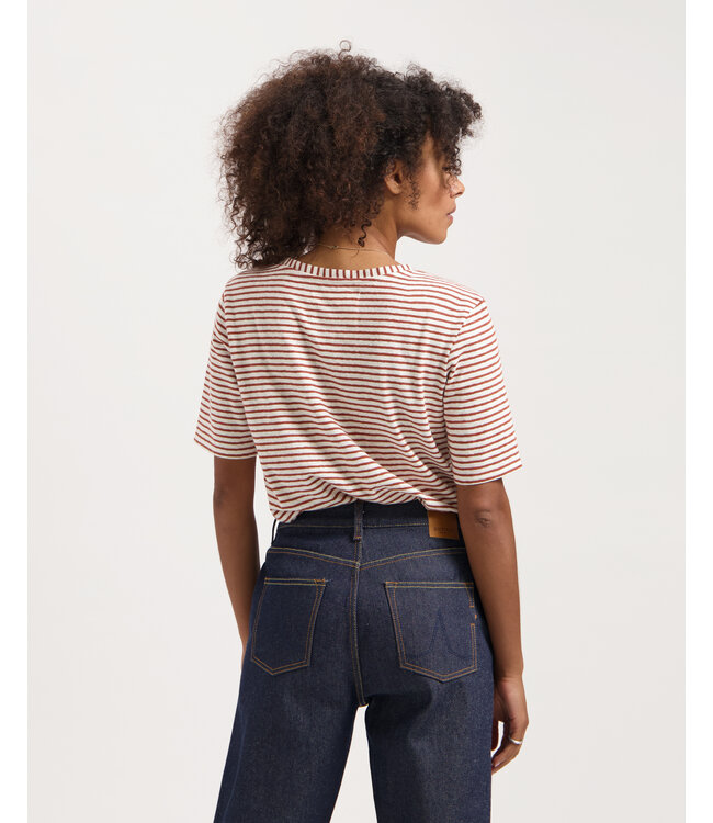 KUYICHI •• Olivia striped tee| terra off white