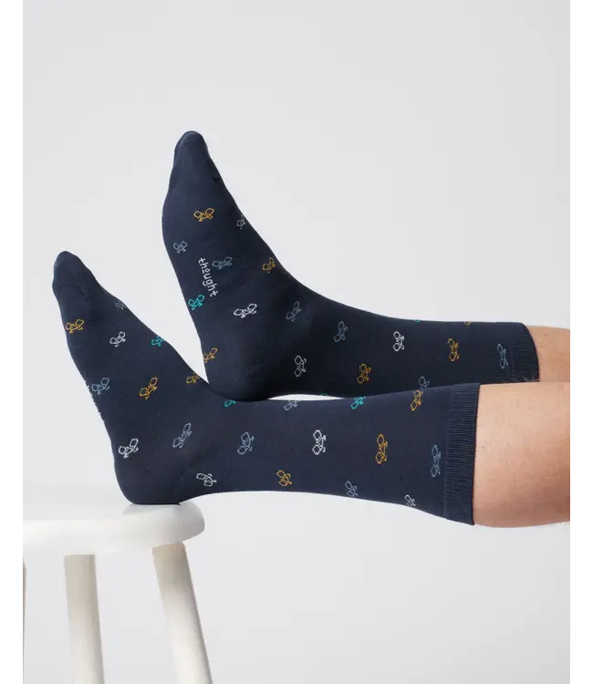 THOUGHT  •• Heren sokken SMALL BIKE | Indigo Blue