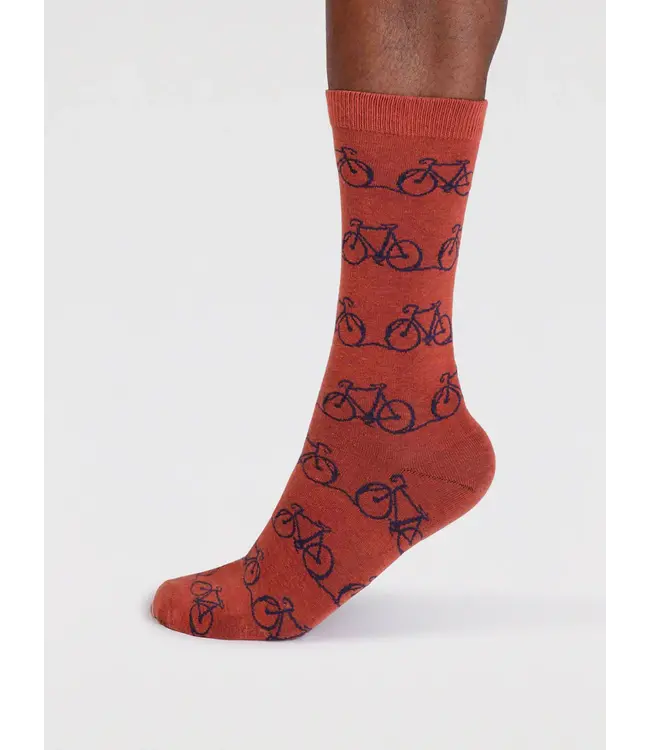 THOUGHT  •• Heren sokken Bennie Organic Cotton Bike Socks - Clay Red