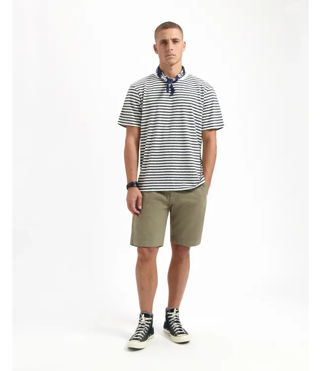 KUYICHI •• Liam Striped T-shirt | Woodland Grey - Off White