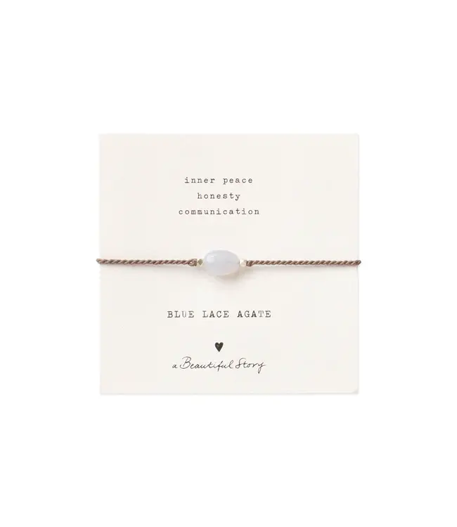 A BEAUTIFUL STORY Gemstone Card Blue Lace Agate Silver