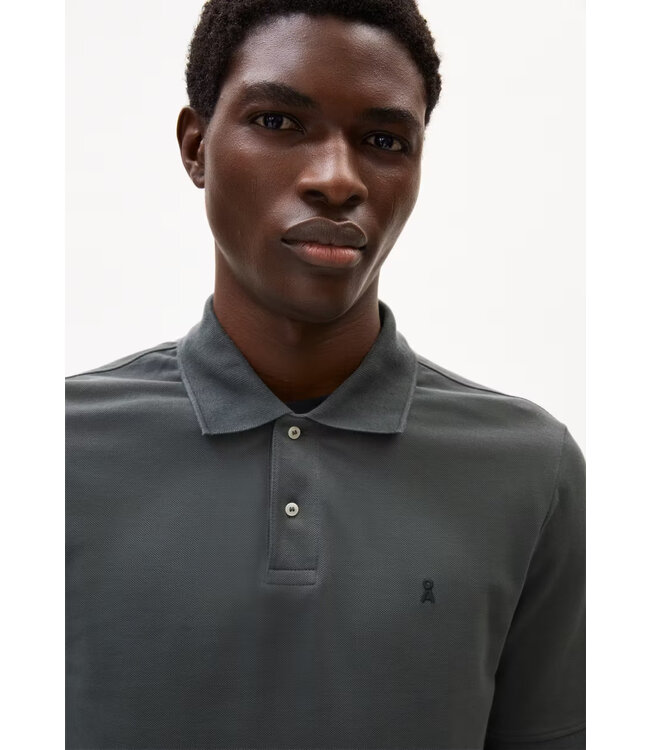 ARMEDANGELS •• Heren polo MAARIO|  bio-katoen | Space Steel