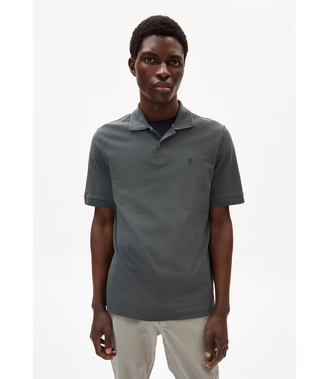 ARMEDANGELS •• Heren polo MAARIO|  bio-katoen | Space Steel