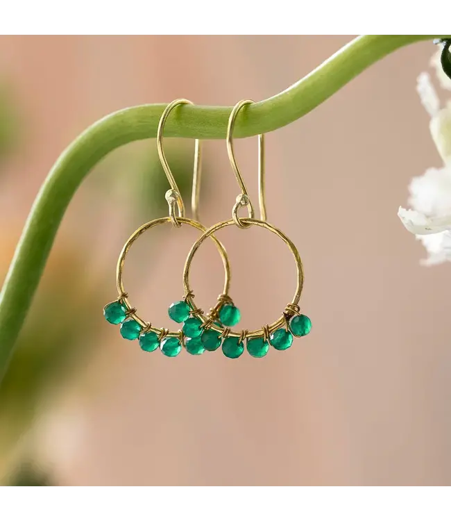 A BEAUTIFUL STORY •• Oorbellen Compassion Aventurine Verguld