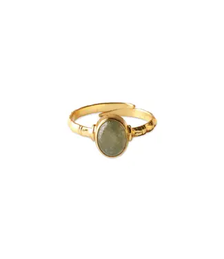A BEAUTIFUL STORY •• Certain Aventurine Ring Gold Plated