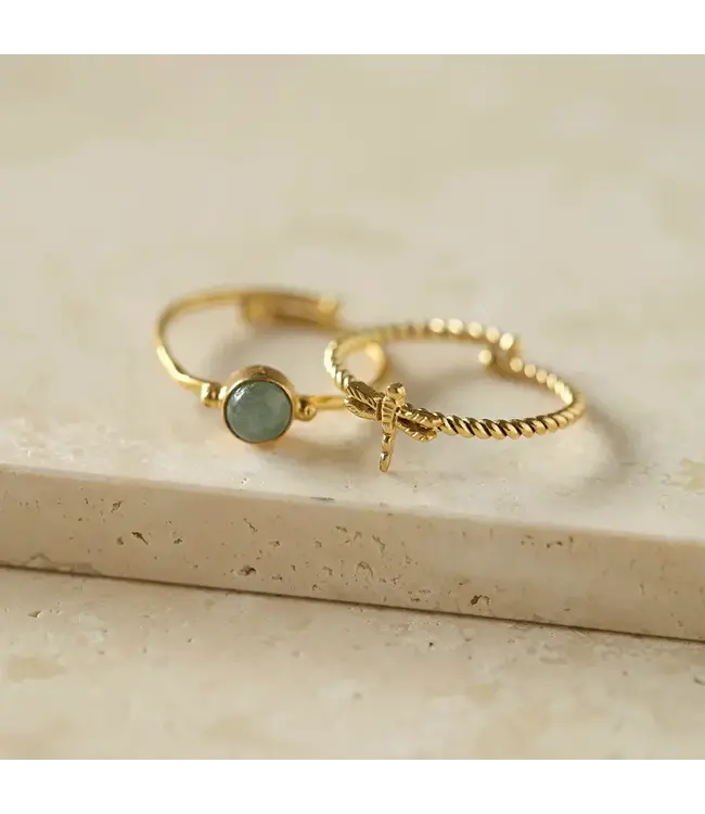 A BEAUTIFUL STORY •• Honorable Libelle Vergulde Ring