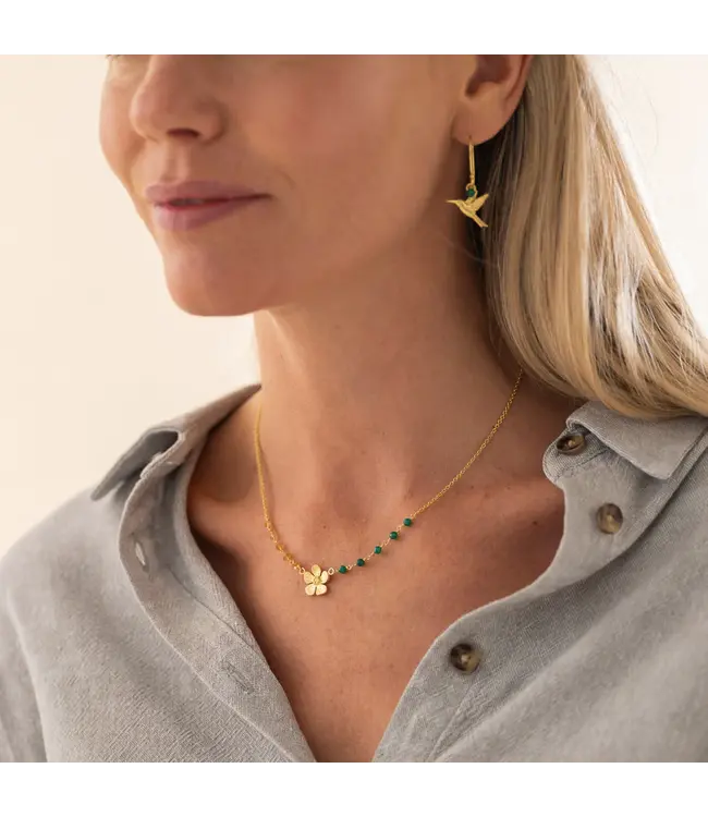 A BEAUTIFUL STORY •• Truthful Aventurijn Citrien Vergulde Ketting