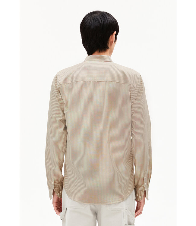 ARMEDANGELS •• Blouse QUAASA STRIPES | Light Sage-Oatmilk