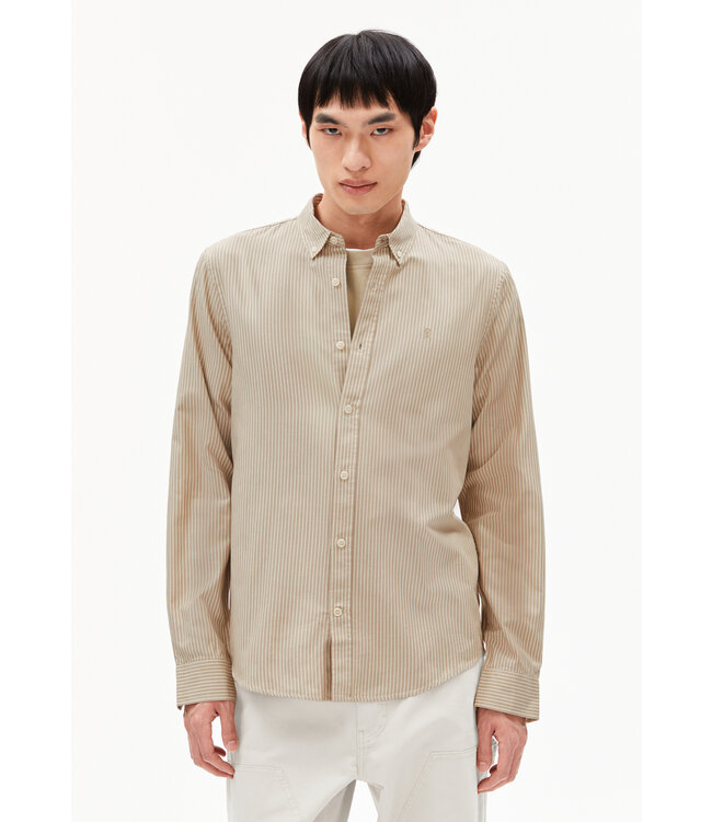 ARMEDANGELS •• Blouse QUAASA STRIPES | Light Sage-Oatmilk