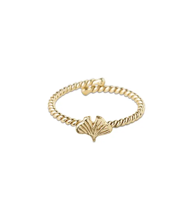 A BEAUTIFUL STORY •• Honorable Ginkgo Vergulde Ring