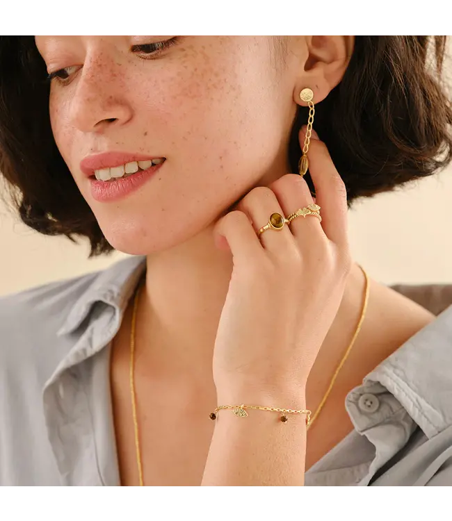 A BEAUTIFUL STORY •• Certain Tiger Eye Ring Gold Plated