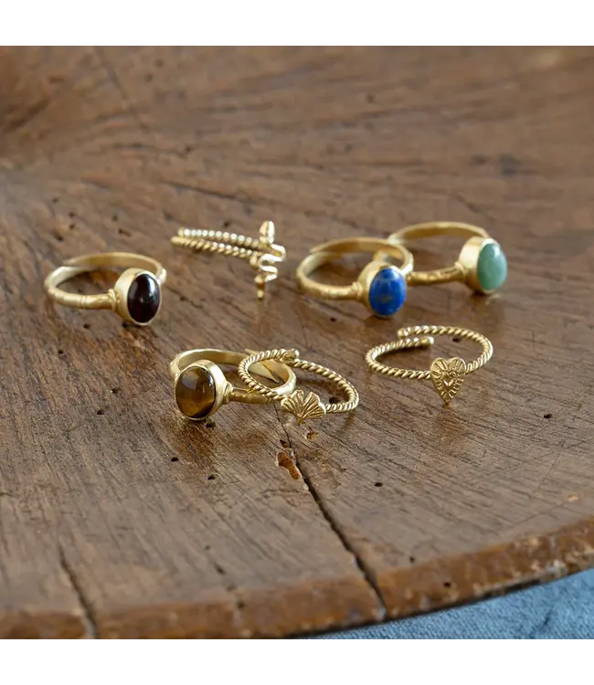 A BEAUTIFUL STORY •• Certain Tiger Eye Ring Gold Plated