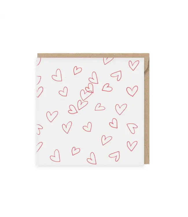 GRAFIQUELIEN •• Wenskaart Hartjes, Outline, Patroon