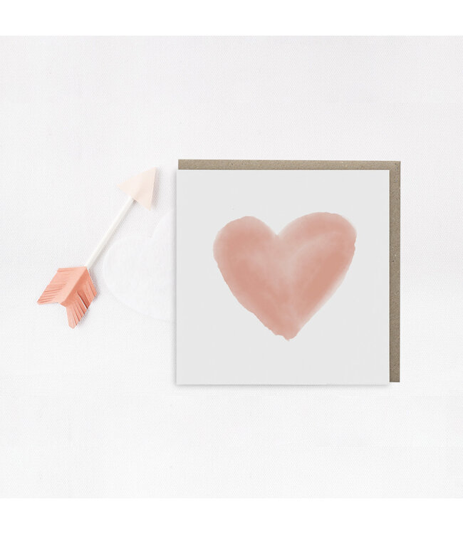 GRAFIQUELIEN •• Wenskaart Hart Peach
