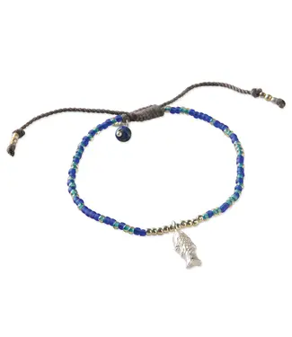 A BEAUTIFUL STORY •• Dreaming Lapis Lazuli Bracelet Silver Colored