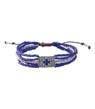 A BEAUTIFUL STORY •• Field Lapis Lazuli Bracelet Silver Colored