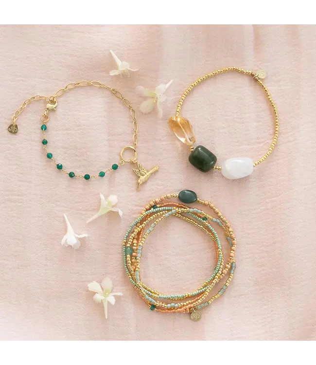 A BEAUTIFUL STORY •• Desirable Moonstone Mix Bracelet Gold Colored