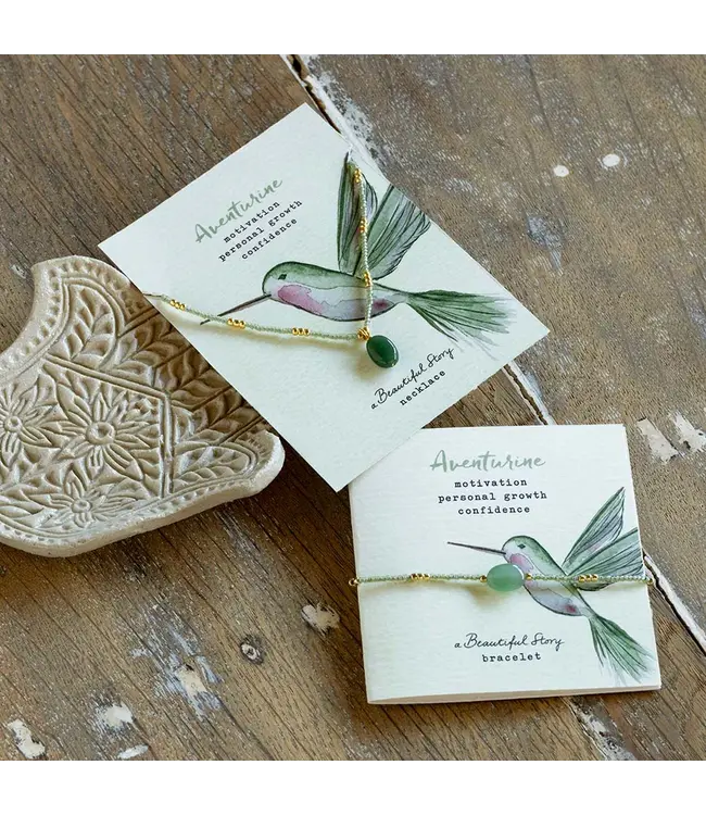 A BEAUTIFUL STORY •• Wanting Aventurine Bracelet Gold Colored