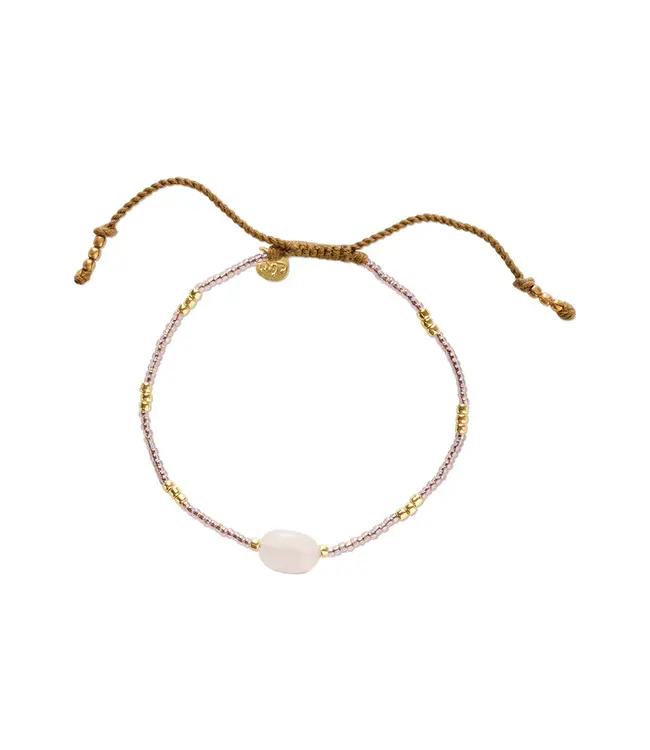 A BEAUTIFUL STORY •• Wanting Rose Quartz Bracelet Gold Colored
