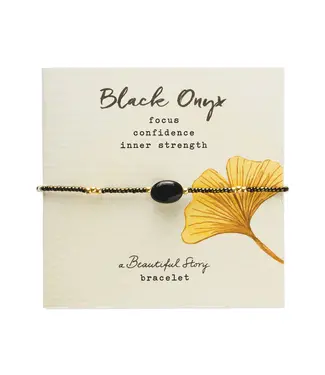 A BEAUTIFUL STORY •• Wanting Black Onyx Bracelet Gold Colored
