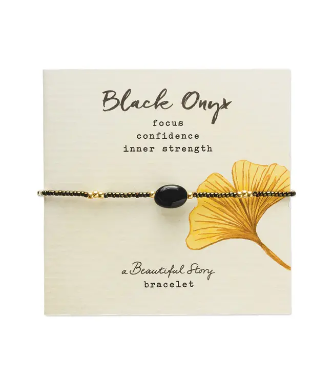 A BEAUTIFUL STORY •• Wanting Black Onyx Bracelet Gold Colored