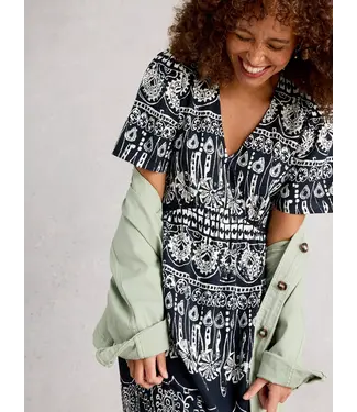 WHITE STUFF •• Lucy Midi Dress | NAVY PRINT