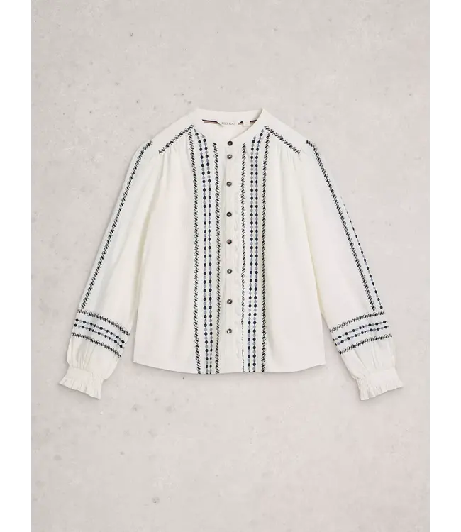 WHITE STUFF •• Naomi Embroidered Shirt | IVORY MULTI