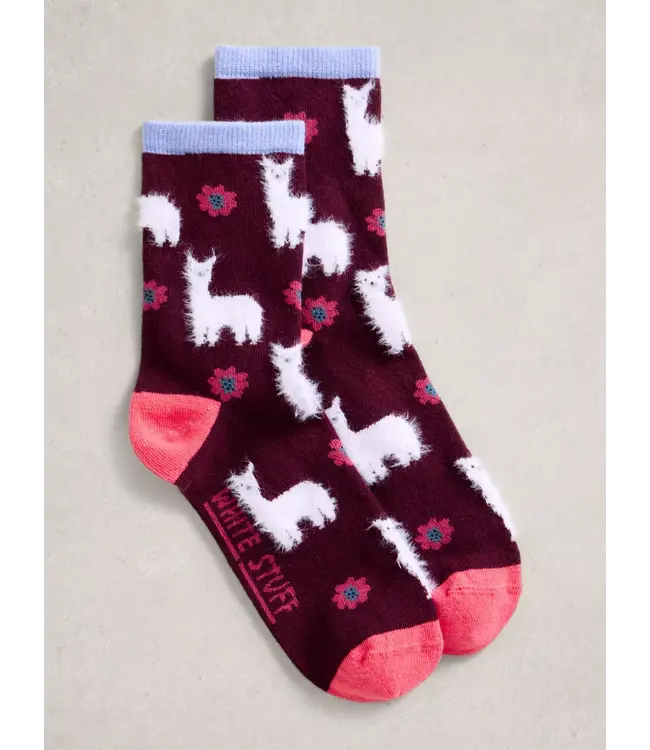 WHITE STUFF •• Fluffy Ankle Sock | DARK PLUM