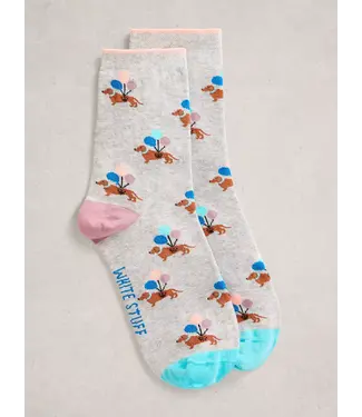 WHITE STUFF •• Womens Novelty Ankle Socks | LIGHT GREY