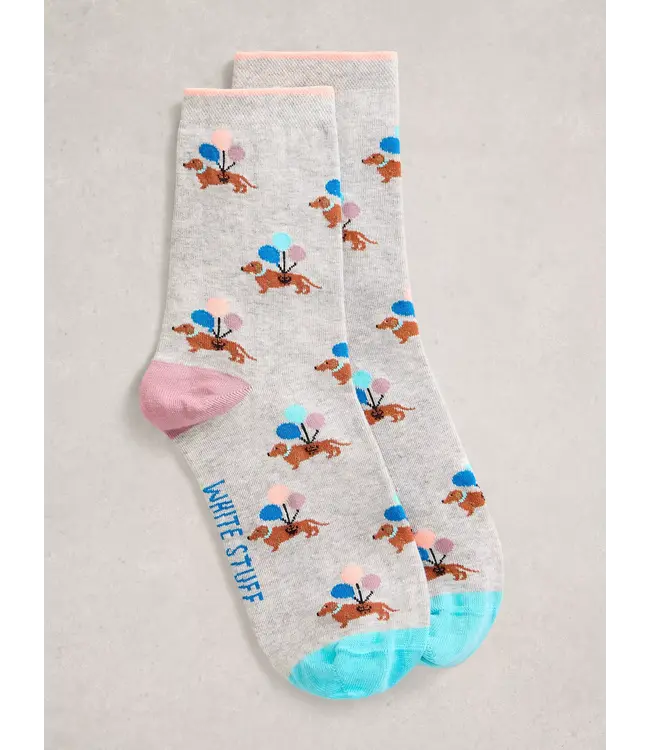 WHITE STUFF •• Womens Novelty Ankle Socks | LIGHT GREY