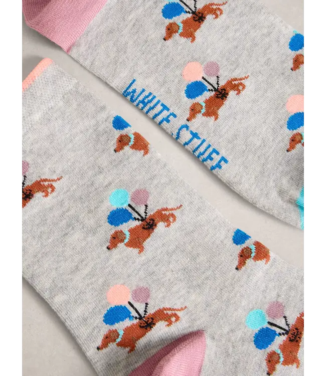 WHITE STUFF •• Womens Novelty Ankle Socks | LIGHT GREY