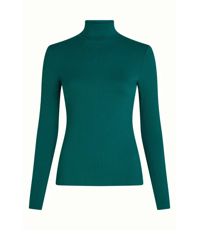 KING LOUIE •• Rollneck Top Uni Rib | Spruced Green