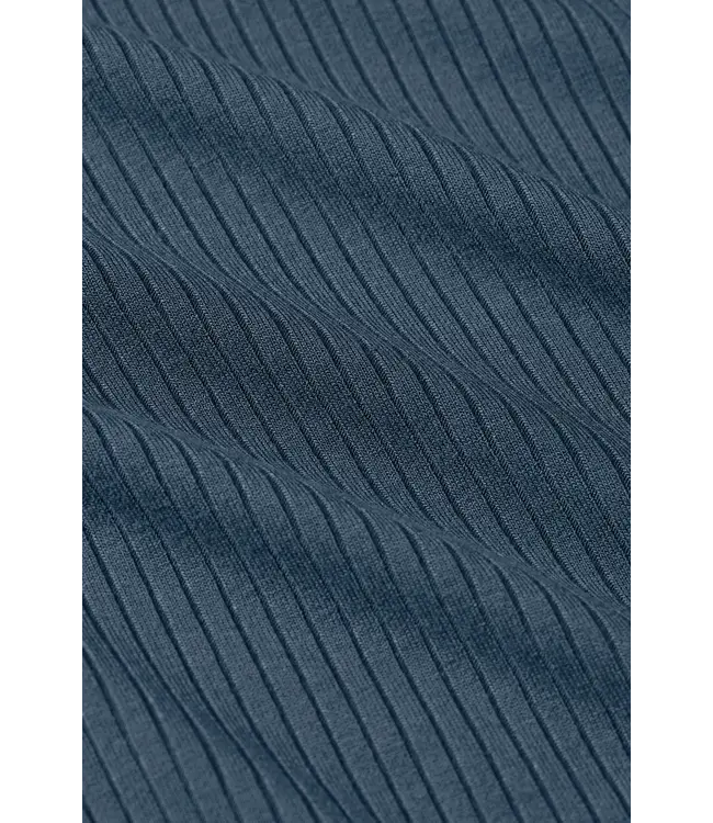 KING LOUIE •• Rollneck Top Uni Rib | Shadow Blue