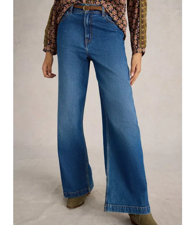 WHITE STUFF •• Ayla Wide Leg Jean | Mid Denim
