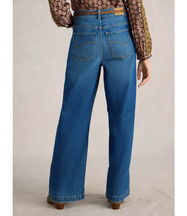 WHITE STUFF •• Ayla Wide Leg Jean | Mid Denim