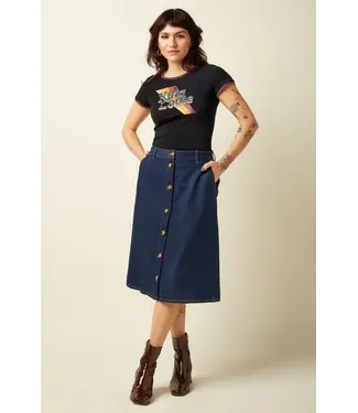 KING LOUIE •• Marie Skirt Onyx Denim | Deep Blue