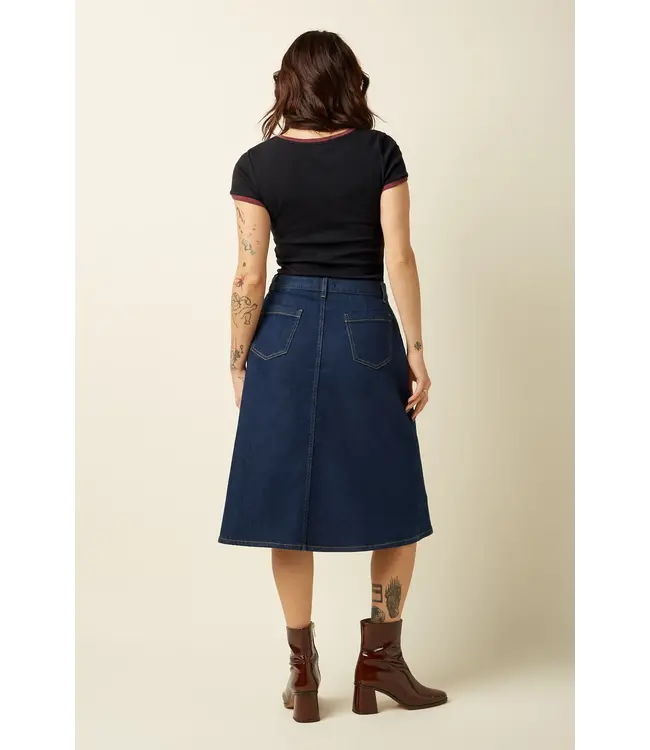 KING LOUIE •• Marie Skirt Onyx Denim | Deep Blue