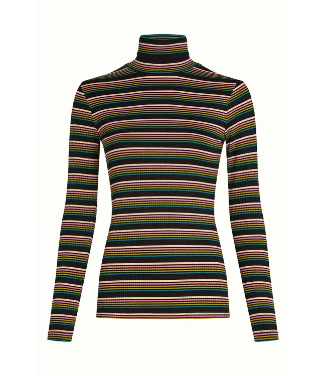 KING LOUIE •• Rollneck Top Frostine Stripe | Woodbine Green