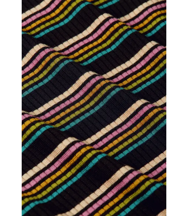 KING LOUIE •• Rollneck Top Frostine Stripe | Woodbine Green