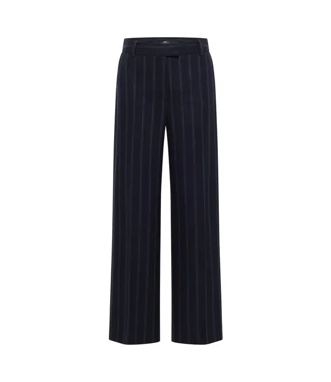 LANIUS •• Gestreepte wollen pantalon Marlene | Midnight