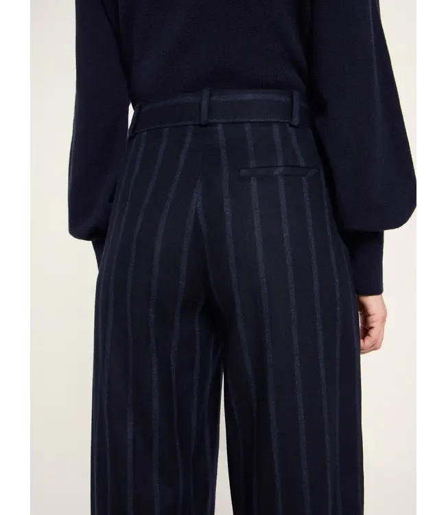 LANIUS •• Gestreepte wollen pantalon Marlene | Midnight