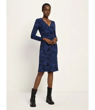 LANIUS •• Jurk in 'Wikkel-look' |  print painted animal midnight