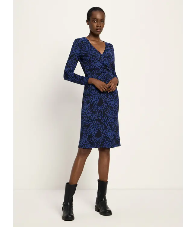 LANIUS •• Jurk in 'Wikkel-look' |  print painted animal midnight