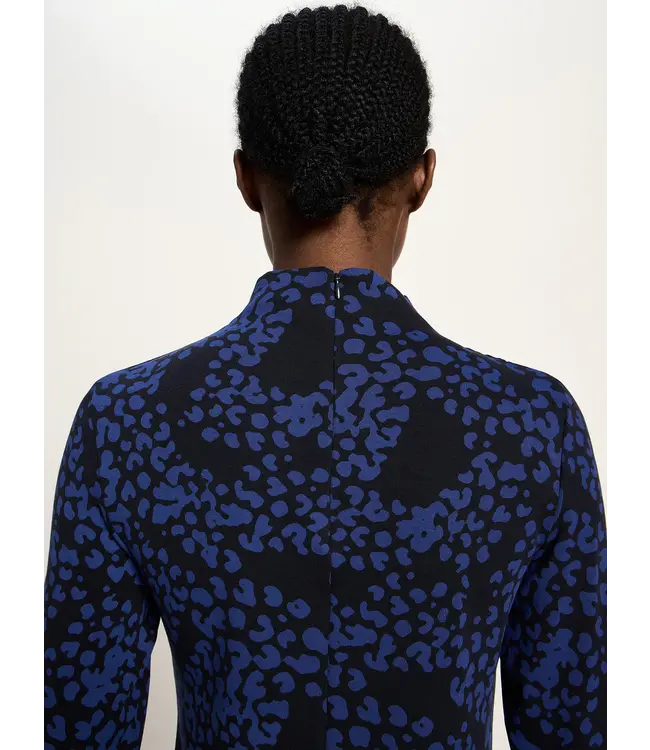 LANIUS •• Stand up collar shirt | print painted animal midnight
