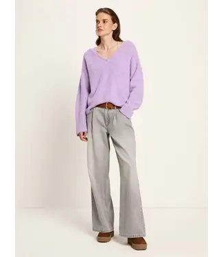 LANIUS •• V-neck sweater | Lupine Melange