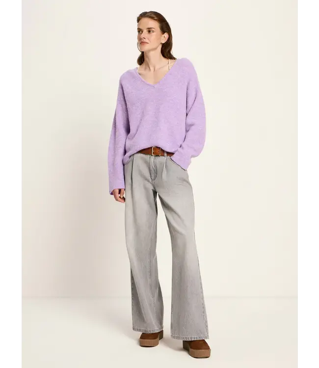 LANIUS •• V-neck sweater | Lupine Melange