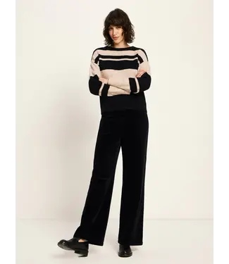 LANIUS •• Striped Sweater | Nude melange Black