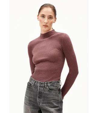 ARMEDANGELS •• ALAANIA knit sweater | Dark berry
