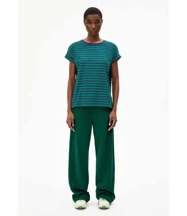 ARMEDANGELS •• Shirt  IDAARA STRIPES | emerald green-blue noon