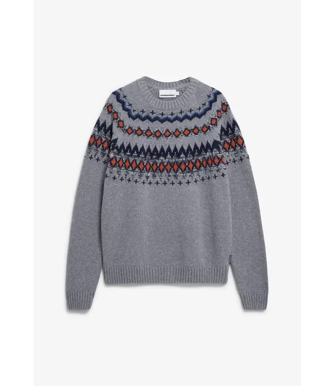 ARMEDANGELS •• Trui KAALLA FAIR ISLE | Silver melange-Dusty orange